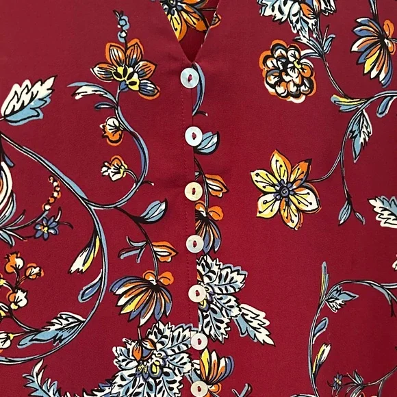 Emma & Michele Burgundy Floral Mini Dress - Picture 4 of 5